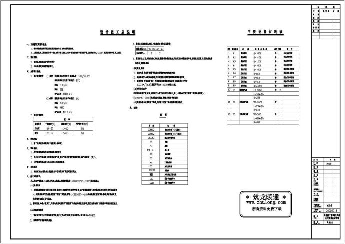 某高级中学全套暖通图纸（含设计施工总说明）_图1