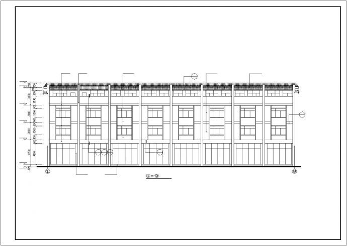 某经济发展区平价商铺建筑整体设计方案CAD图纸_图1