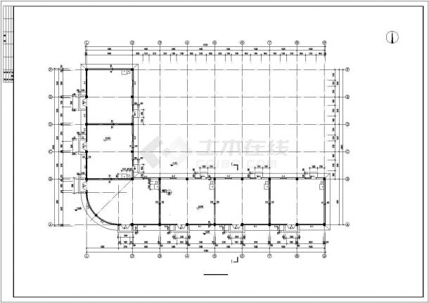 某经济发展区连锁超级商店建筑整体设计方案CAD图纸-图一