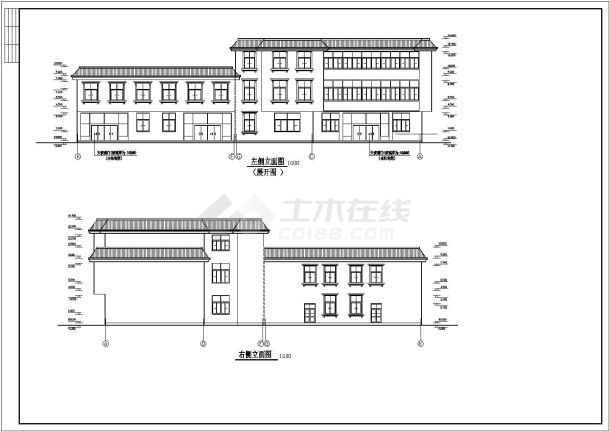 某经济发展区商业综合楼建筑全套设计方案CAD图纸-图二