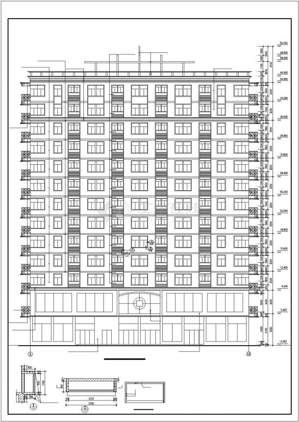 某经济发展区商业办公综合楼建筑全套设计方案CAD图纸-图一