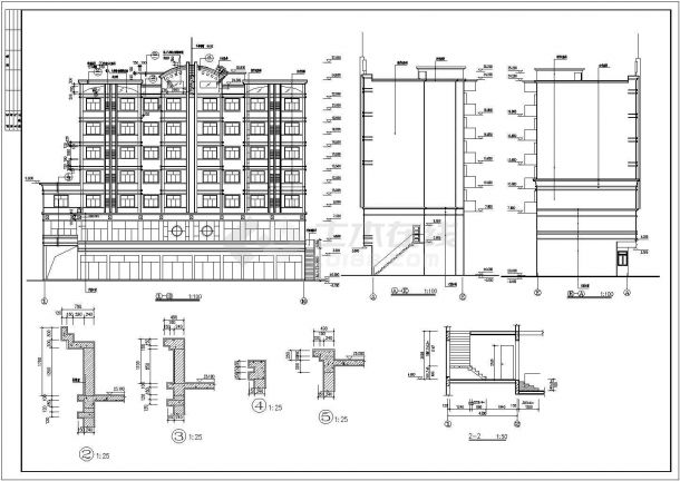某商务经济圈办公楼建筑全套设计方案CAD图纸-图一