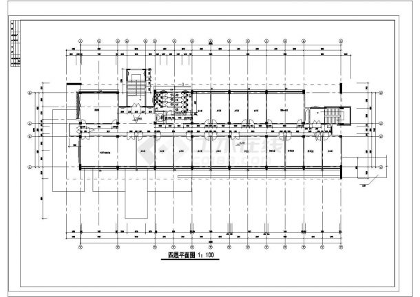 某学院行政办公楼CAD框架结构设计详细平面图-图二