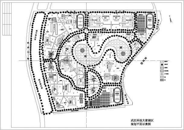 武汉科技大家湖区CAD建筑设计完整规划平面示意图-图一