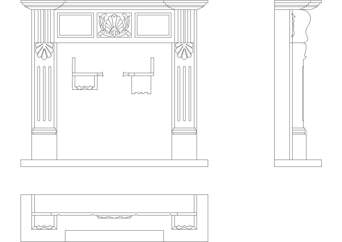 某21套壁炉平面立面剖面CAD设计详细图纸