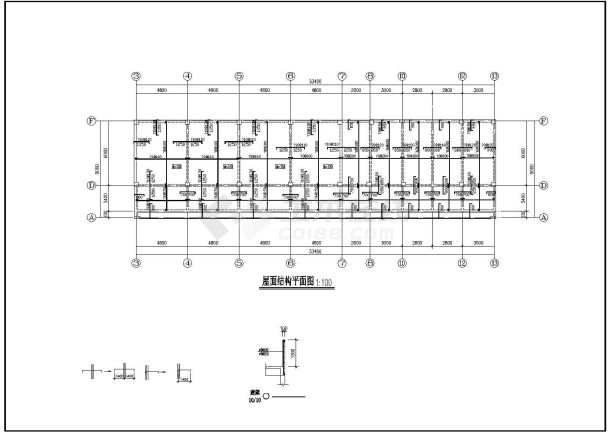 北京市某居住区4层框架结构幼儿园全套建筑和结构设计CAD图纸-图二