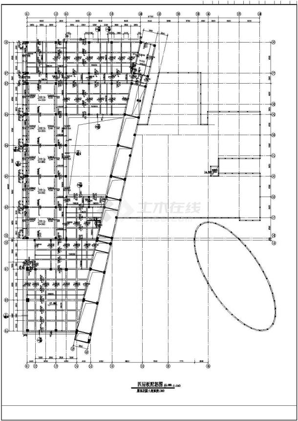 福州市某实验中学4层框架结构教学楼全套结构设计CAD图纸-图一