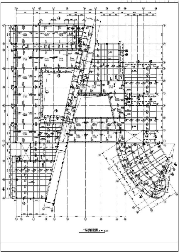 福州市某实验中学4层框架结构教学楼全套结构设计CAD图纸-图二