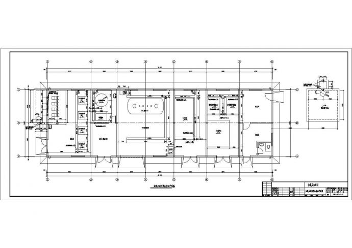 [河南]某市污水处理厂加氯加药间设备基础CAD环保设计平面图_图1