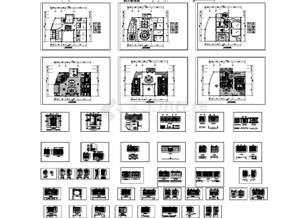 豪华别墅全套室内家装装修施工图-图一