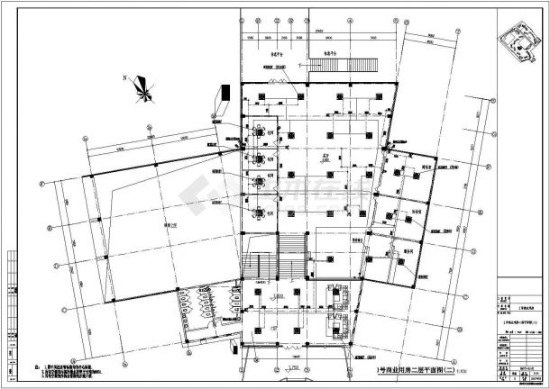 成都某广场会所全套cad图纸（含围护结构节能设计说明，机房平面图，系统图）-图二