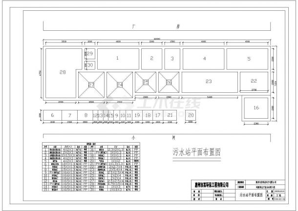 广东某线路板厂生产废水处理工艺CAD环保节点设计流程图-图一