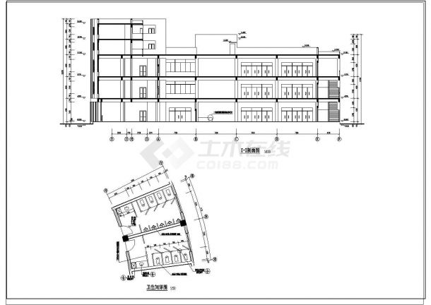 广元外国语学校 - 学生食堂建筑设计施工CAD图纸-图二