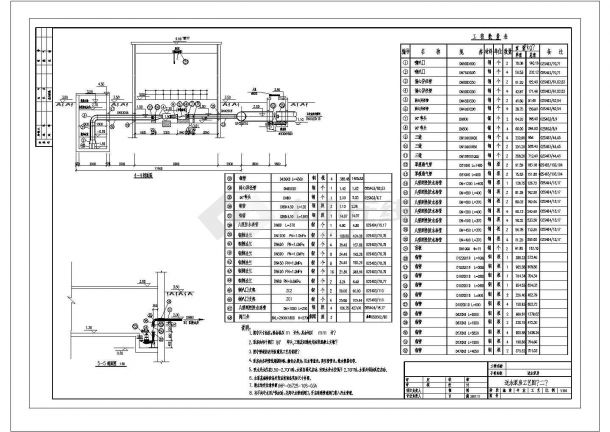 [辽宁]污水处理厂施工工艺送水泵房CAD给排水构造节点图-图一