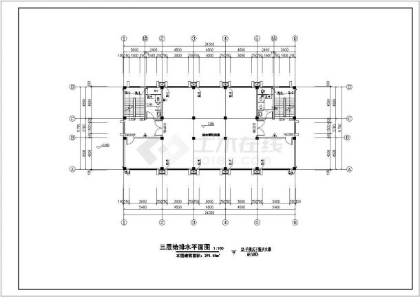 [重庆]水厂给水管网泵站施工图一级泵站CAD建筑给排水-图二