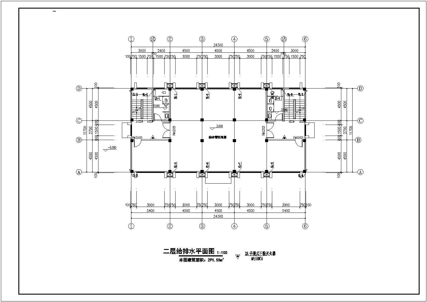 [重庆]水厂给水管网泵站施工图一级泵站CAD建筑给排水
