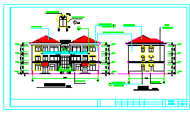 北方豪华三层别墅建筑设计CAD施工图-图一