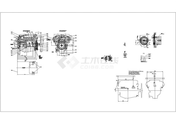 某柴油发动机装配图CAD设计构造节点图-图一