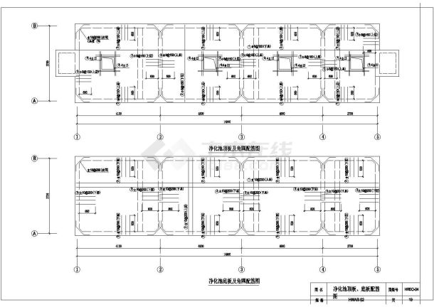 某净化池CAD给排水构造完整全套图纸-图一