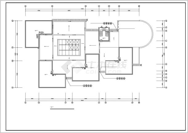 广州某小区2600平米2层框架结构艺术幼儿园平立剖面设计CAD图纸-图二