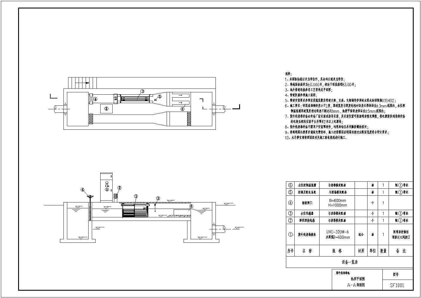 某工业污水处理全套设计消毒池CAD环保设计图纸