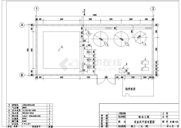 某地下水给水工程水处理CAD给排水设计图纸-图二
