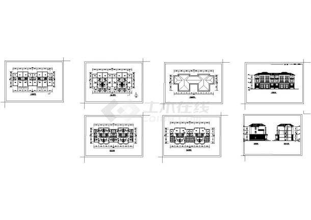 某市区居民小区小住宅方案设计施工方案CAD图纸-图一