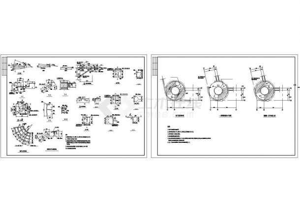 某城市内小区建筑旋转楼梯节点设计施工方案CAD图纸-图一