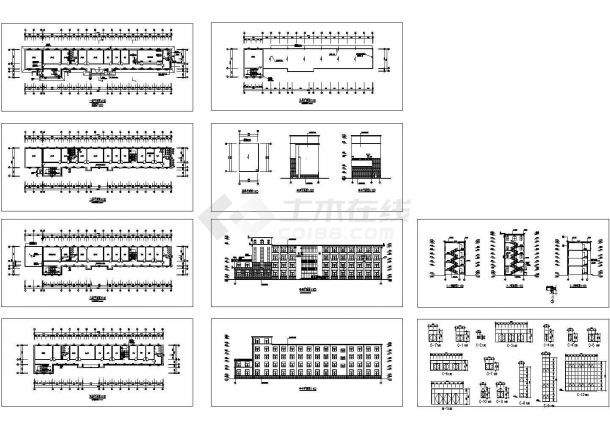 某城市内高校职工宿舍综合楼建筑设计施工平立面CAD图纸-图一