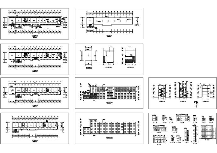某城市内高校职工宿舍综合楼建筑设计施工平立面CAD图纸_图1