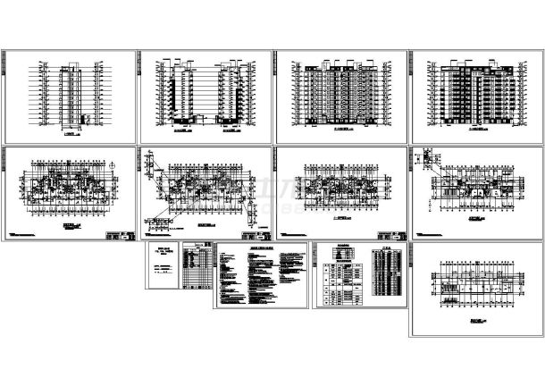 某城市内秀山花园住宅小区小高层建筑设计施工CAD图纸-图一