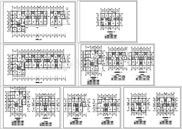 某城市花园式小区建筑设计施工方案CAD户型集锦图纸-图一