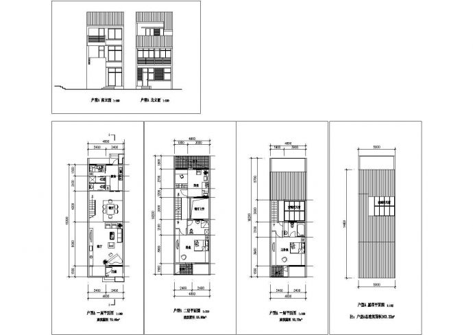 某城市花园式小区居住建筑精装户型设计施工方案CAD图纸_图1