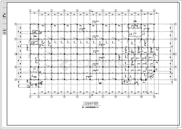 【3层】2677.9平米框架办公楼建筑结构CAD图毕业设计（施工组织和工程量计算（手算）60页，进度图、网络图）-图一