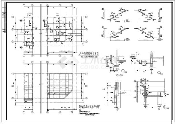 【3层】2677.9平米框架办公楼建筑结构CAD图毕业设计（施工组织和工程量计算（手算）60页，进度图、网络图）-图二