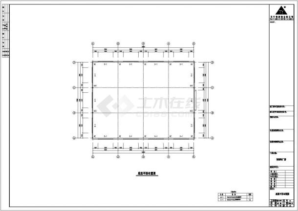 钢结构设计_某地区厂房15x20规格钢结构设计CAD图-图一