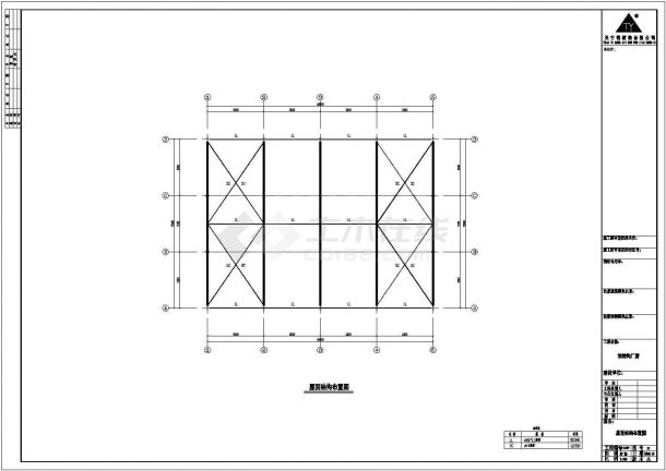 钢结构设计_某地区厂房15x20规格钢结构设计CAD图-图二