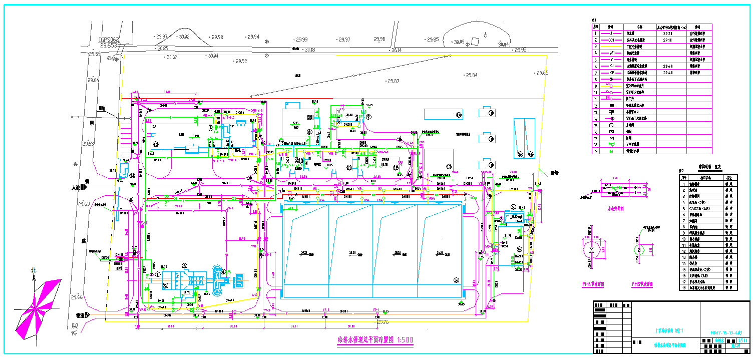 [河北]城市污水处理厂全套工艺综合管线CAD设计图
