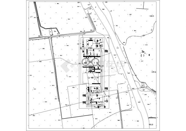 [河南]城镇污水处理厂广武污水厂道路CAD设计图纸-图一