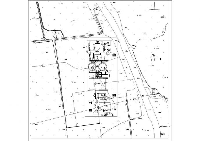 [河南]城镇污水处理厂广武污水厂道路CAD设计图纸_图1