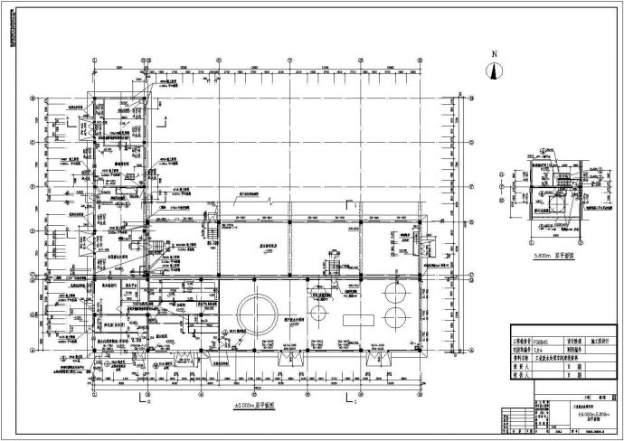 某电厂工业废水车间施工CAD设计图纸工业废水间_图1