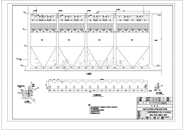 杭州某淀粉厂污水处理站初沉池调节池投配池平CAD设计剖面图-图二