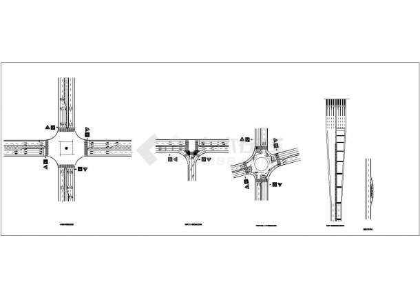 某停车场图例和路口标志CAD节点剖面设计图-图一