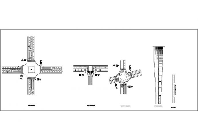 某停车场图例和路口标志CAD节点剖面设计图_图1
