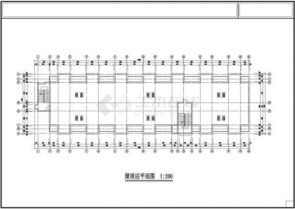 某城市高中高层学生宿舍楼建筑施工设计cad图（含立剖、楼层平面）-图一