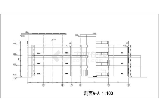 3100平米3层框架结构现代化幼儿园平立剖面设计CAD图纸-图一