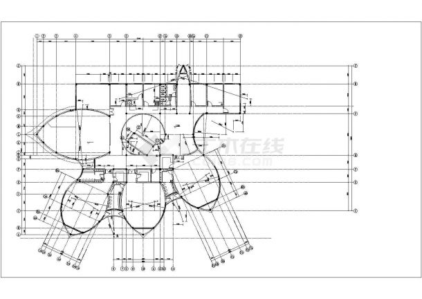 3100平米3层框架结构现代化幼儿园平立剖面设计CAD图纸-图二