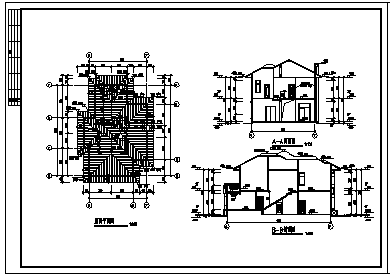 200平米某二层欧式别墅建筑结构施工cad图_别墅施工-图二