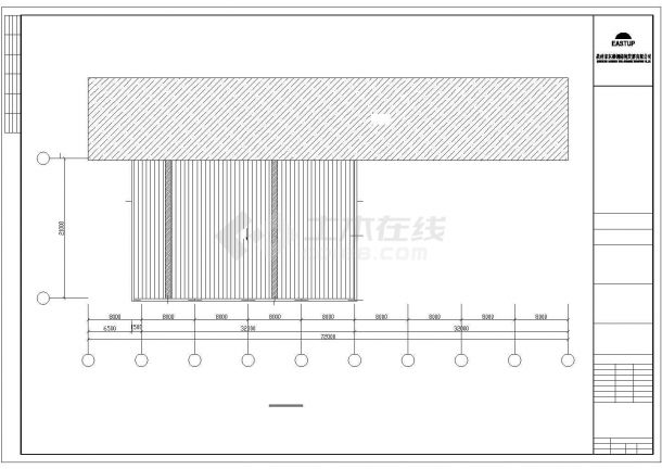 珠海市福区路某大型花岗石厂单层钢结构厂房全套设计CAD图纸-图一