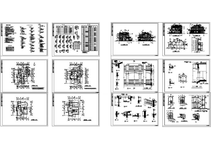 某三层框架结构小型别墅建筑设计cad全套施工图（含设计说明）_图1